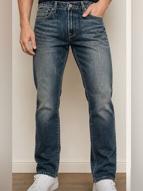 Buffalo David Bitton Jeans 38x30 Distressed Wash Straight Leg Denim